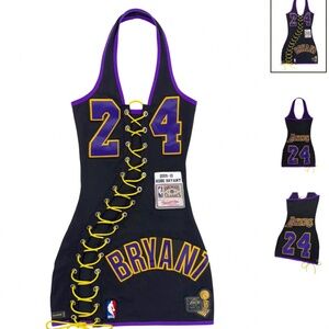 LAKERS LACE-UP DRESS (BLACK AND PURPLE)